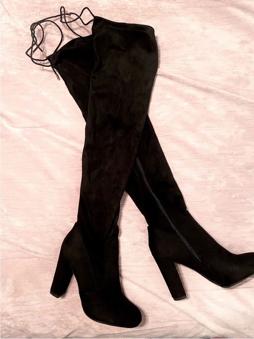 Black High-heeled Boots